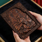 Jesus in Gethsemane Hand-Carved Wood Wall Art: The Weight of His Humble Sorrow