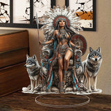 Native American-Inspired 2D Acrylic Tabletop Decor: A Symbol of Courage & Stewardship