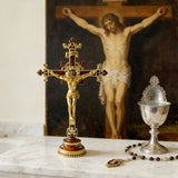 Hand-Painted Metal Jesus Christ Crucifix: Sacred Home Decor - craftsmanship detail