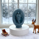 Oval Virgin Mary Scented Candle: A Sacred Blend of Devotion & Elegance