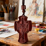 St. Michael the Archangel Wooden Cross Pendant