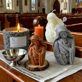 Virgin Mary holding the infant Jesus craft candle