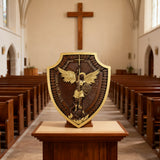 Guardian Michael Wood Carving - Handcrafted Spiritual Shield & Heirloom Gift