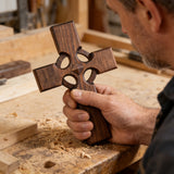 Irish Celtic Cross Wooden Hand Carved Cross for Wall Decor, Religious Gift Cross