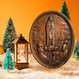 Our Lady of Fatima Wood Carving Decoration - Virgin Wall Pendant - BGCOPPER