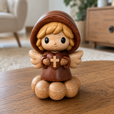 Silent Guardian Wooden Angel-A Small Prayer Companion for Her Bedside, Desk, or Prayer Corner
