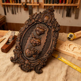 Holzfarbe Drei Heilige Herzen der Heiligen Familie Wandbehang Kunstwerk Personalisiertes religiöses Geschenk