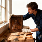 Jesus Christ Pantocrator Wood Carving