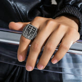 S925K Silver Handcrafted Jesus Crucifixion Scene Ring - BGCOPPER