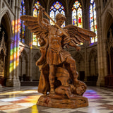 Boxwood Archangel Michael Carving: A Christmas Gift of Divine Protection