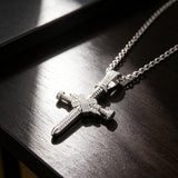 Iced Nail Cross Pendant Necklace – Faith, Strength & Dazzling Luxury