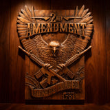 Handcrafted Solid Wood Wall Art - Commemorating the Second Amendment