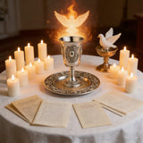 Jerusalem Holy Grail (Cup & Saucer Set) - Authentic Kiddush Cup for Shabbat, Passover & Special Occasions