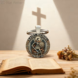 Saint Michael Defender Glass Keychain: Carry His Protection in Your Pocket