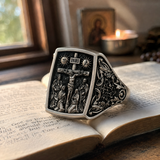 S925K Silver Handcrafted Jesus Crucifixion Scene Ring