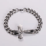 Stainless Steel Crucifixion Cuban Bracelet - BGCOPPER