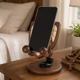 Beechwood Guardian Angel Adjustable Phone Stand – Faith-Inspired Wooden Desk Holder