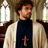 Bgcopper Rosewood Crucifix of Jesus' Passion (Necklace & Car Charm Options)