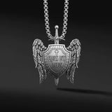 St Michael's Archangel Shield Necklace,The Patron Saint of Paratrooper Police Military Paramedic Fireman - BGCOPPER