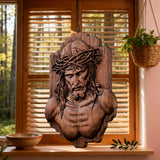 Bgcopper October Release | Beech Wood Sculpture of Jesus with Crown of Thorns — A Reminder of Love for Christmas