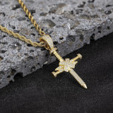 Handcrafted silver-plated copper nail cross pendant - hip-hop style religious necklace - BGCOPPER