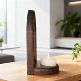 Archangel Michael Hand-Carved Beech Wood Candle Holder: A Sanctuary of Faith