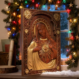Sacred Heart Wood Carvings: Jesus & Mary, Handcrafted Tokens of Divine Love