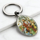 Jesus and the Children Oval Keychain: A Symbol of Love and Innocence