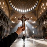 Silver painted version Ash wood Crucifix ,Jesus Christ, wooden Cross gift of love