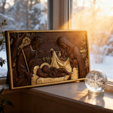 Krippe Holz geschnitzte Plakette, religiöses Wand dekor, Weihnachts geschenk