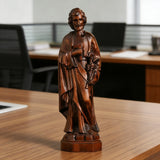 Joseph Wooden Round Carved Tabletop Ornament