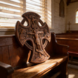 Hand-Carved Beechwood “Hand of Redemption” Crucifix | The Passion and Divine Grace of Christ