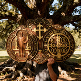 St. Benedict's Exorcism Medal Christian Exorcism Plaque - Wall Decor