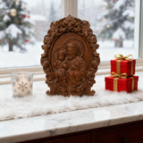“St. Joseph & Child Jesus” Hand-Carved Wood Icon – A Timeless Christian Gift for Father’s Day & Faithful Homes