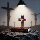 Floating Cross Bible LED Lamp: Suspended Faith, Illuminated Grace