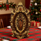 Hand-Carved Our Lady of Grace Wooden Icon: A Christian Symbol of Mary’s Devotion