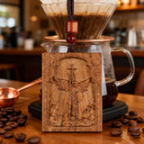 Square Archangel Michael Wooden Pendant