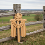A Holy Testimony: Handcrafted Beechwood Crown of Thorns and Resurrection Shawl Cross