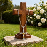 Titanium Steel Crucifix NecklacTitanium Steel Crucifix Necklace with Zircon | A Testament of Strength and Faithe with Zircon