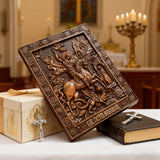 St. George the Victorious Hand-Carved Wood Icon – A Symbol of Courage & Faith