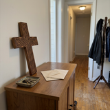 Handcrafted Beechwood Plaited Wall Cross – Natural Wood Finish
