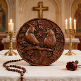 Red Cardinal Couple Hand-Carved Wood Figurine: A Symbol of Hope & Spiritual Connection