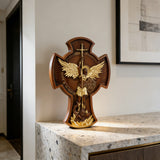 Archangel Michael Solid wood carving gift - Hand carved from a whole piece of wood