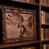 Hand-Carved Beech Wood Eagle Art: For the Bold & Spirited - side view