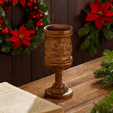 Boxwood "Last Supper" Chalice Hand-Carved Communion Cup | Eternal Symbol of Redemption & Fellowship