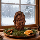 š”ļø Saint Barbara Wood Carving ā Handcrafted Devotional Art