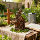 Michelangelo's Madonna and Child of Mercy Wooden Tabletop Arrangement