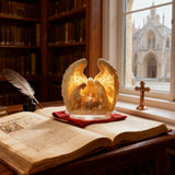 “Holy Family Angel-Wing Nativity” 2D Flat Acrylic Decor – A Glowing Tribute to Christmas