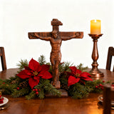 Sacred Art Crucifix: Devotionally Hand-Carved Solid Wood Cross, A Testament of Divine Love & Sacrifice