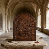 Natural Beech Nativity Scene Wood Carving Plaque: The Heart of Christmas in Handcrafted Wood